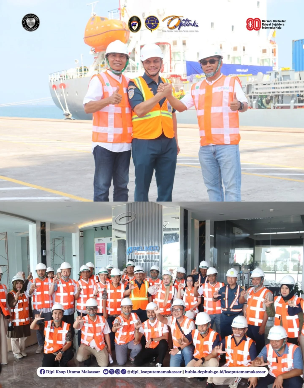 Kepala Kantor KSOP Utama Makassar, Ir. Jon Kenedi, M.Mar.Eng., M.M., IPU., ASEAN Eng., APEC Eng., menghadiri acara Ceremony dan Vessel Tour kapal MV.