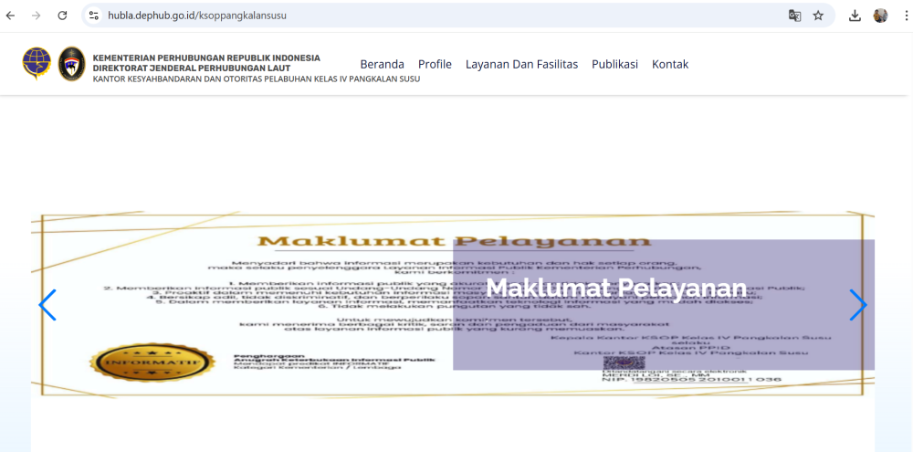 Struktur Organisasi KSOP Kelas IV Pangkalan Susu