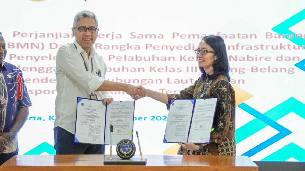 Kemenhub Teken Perjanjian Kerja Sama Pemanfaatan BMN dengan PT Transporindo Nusantara Terminal