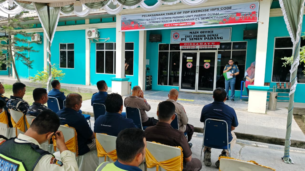 KANTOR KSOP KELAS I DUMAI MEMBUKA KEGIATAN PELAKSANAAN TABLE TOP EXCERCISE ISPS CODE DI TERMINAL KHUSUS  PT SEMEN PADANG DUMAI TAHUN 2025