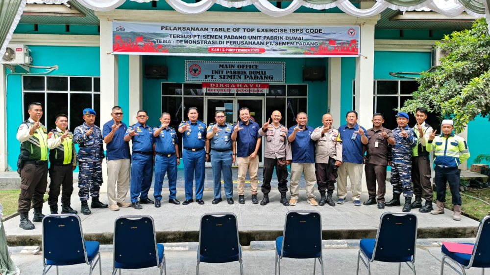 KANTOR KSOP KELAS I DUMAI MEMBUKA KEGIATAN PELAKSANAAN TABLE TOP EXCERCISE ISPS CODE DI TERMINAL KHUSUS  PT SEMEN PADANG DUMAI TAHUN 2025