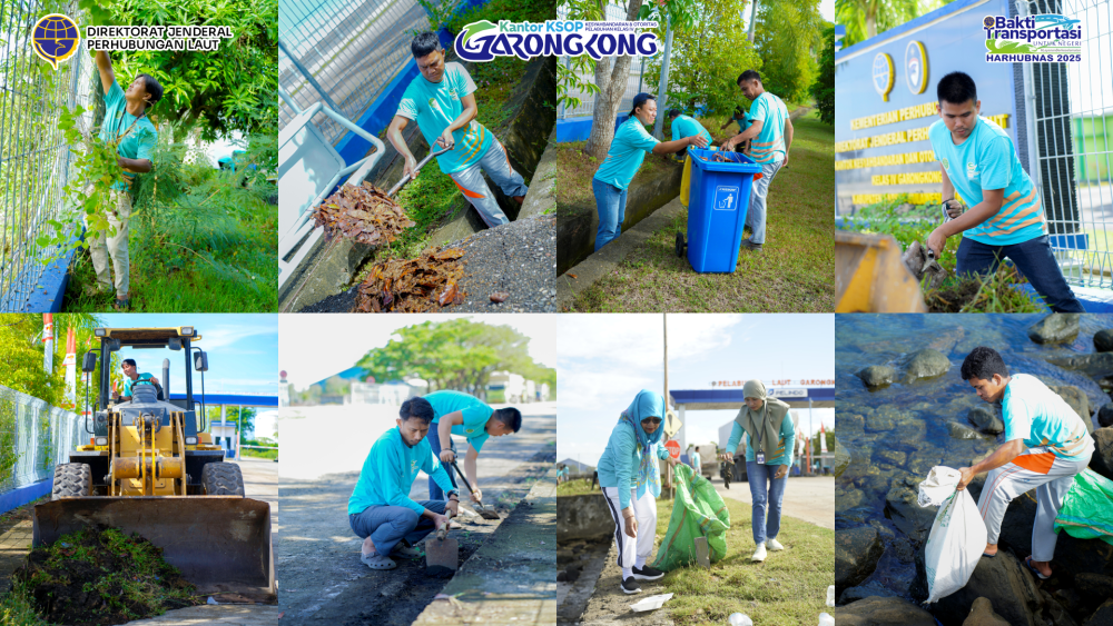 KSOP Kelas IV Garongkong Gelar Aksi Bersih Pantai dalam Rangka Harhubnas 2025