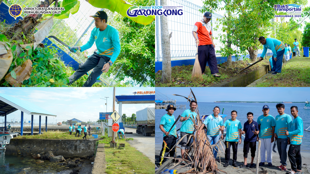 KSOP Kelas IV Garongkong Gelar Aksi Bersih Pantai dalam Rangka Harhubnas 2025