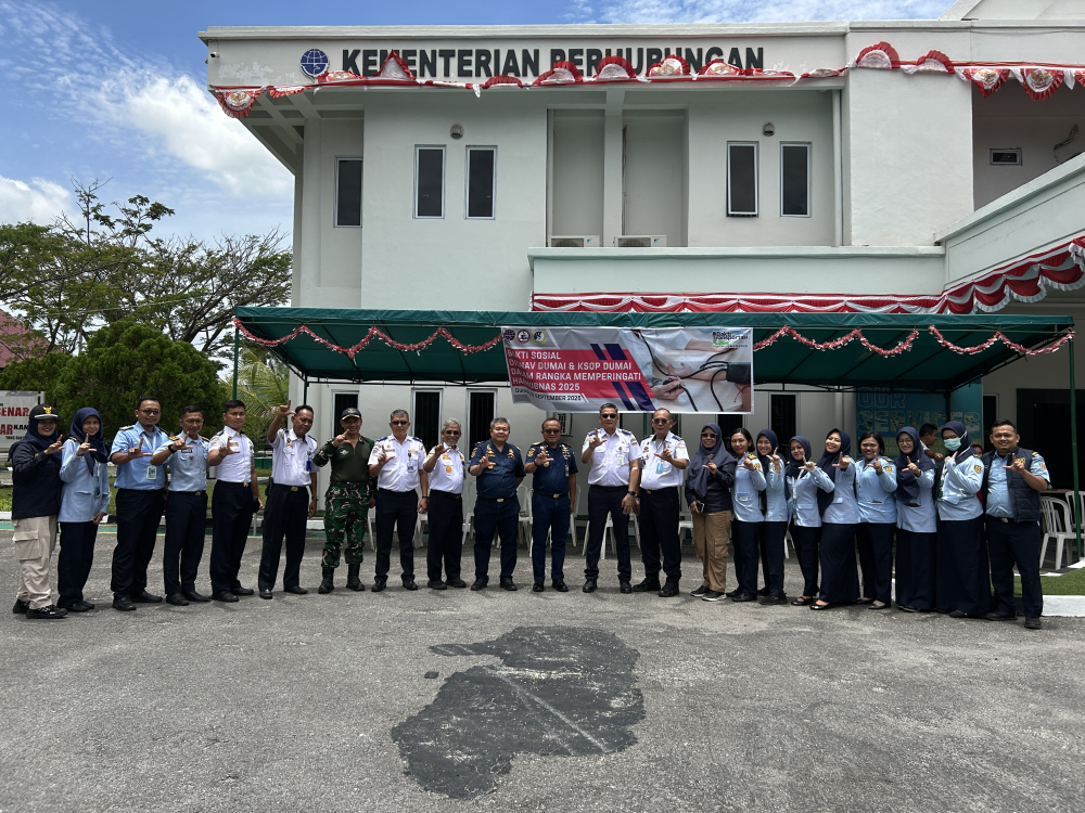Dalam Rangka Memperingati Hari Perhubungan Nasional Tahun 2025 Kantor KSOP Kelas I Dumai Mengikuti Kegiatan Bakti Sosial Pemeriksaan Kesehatan Gratis Di Distrik Navigasi Tipe A Kelas I Dumai