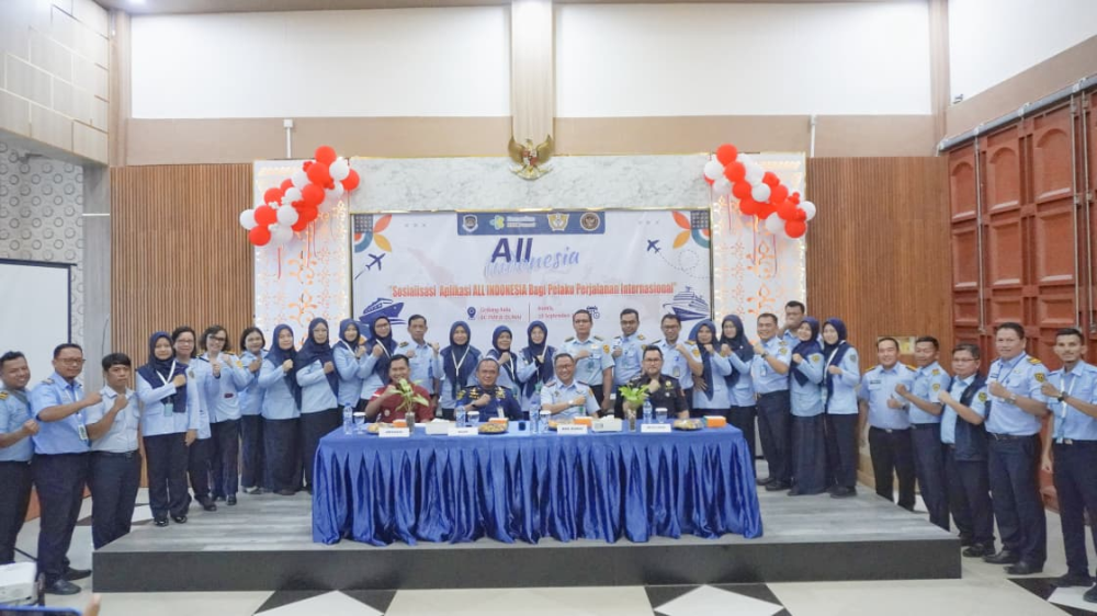 Kantor Kesyahbandaran dan Otoritas Pelabuhan Kelas I Dumai menghadiri undangan Kegiatan Sosialisasi Aplikasi All Indonesia bagi Pelaku Perjalanan Internasional oleh Balai Kekarantinaan Kesehatan Kelas I Dumai, di Aula Kantor Pengawasan dan Pelayanan Bea d