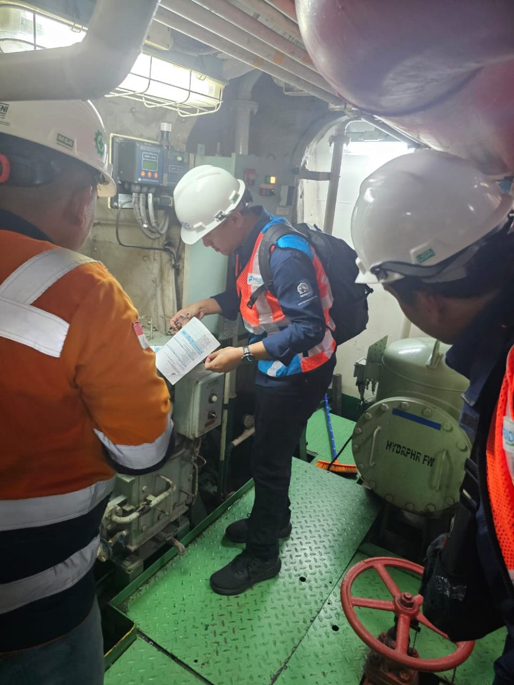 Rapat Pemeriksaan Fisik dan Verifikasi Dokumen Sarana dan Prasarana Pemanduan Kapal PT Pelabuhan Indonesia (Persero) dan Peninjauan Lapangan Dalam Rangka Perluasan Perairan Wajib Pandu (PWP) Kelas I Dumai Pelabuhan Dumai.