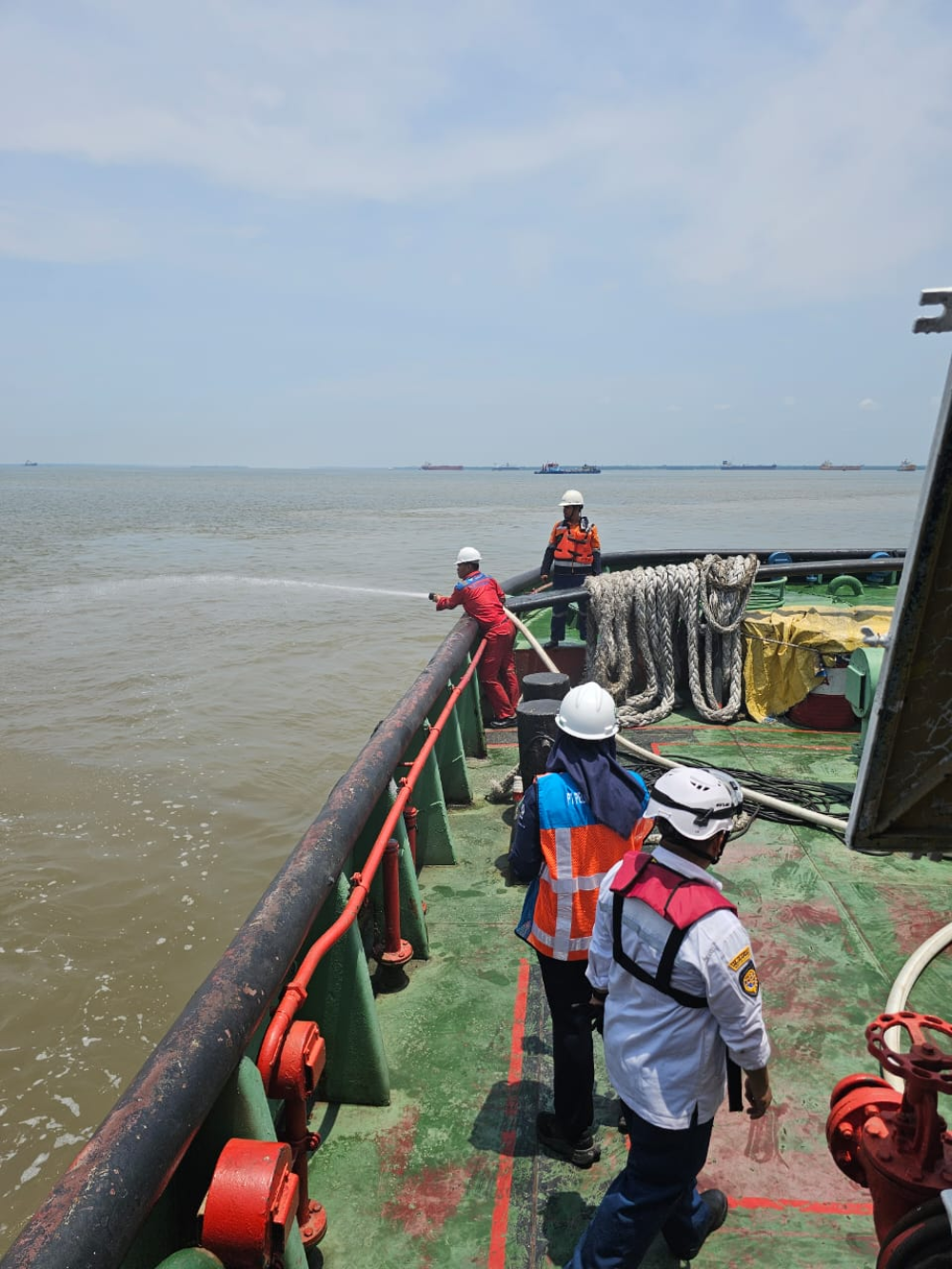 Rapat Pemeriksaan Fisik dan Verifikasi Dokumen Sarana dan Prasarana Pemanduan Kapal PT Pelabuhan Indonesia (Persero) dan Peninjauan Lapangan Dalam Rangka Perluasan Perairan Wajib Pandu (PWP) Kelas I Dumai Pelabuhan Dumai.