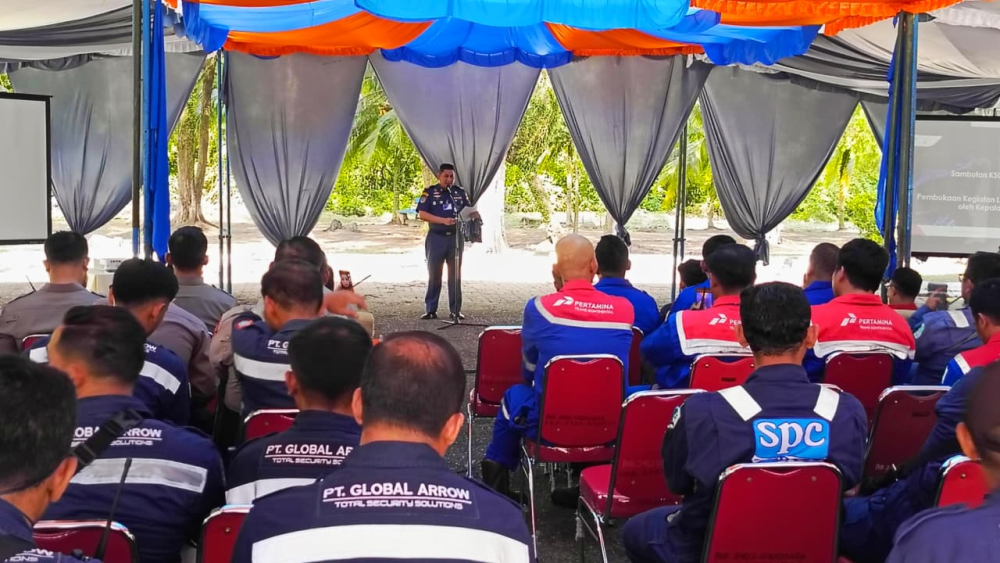KANTOR KSOP KELAS I DUMAI MEMBUKA KEGIATAN PELAKSANAAN GLADIRESIK  LATIHAN GABUNGAN KEADAAN DARURAT (ISPS CODE)  DI DUMAI TERMINAL PT PERTAMINA HULU ROKAN