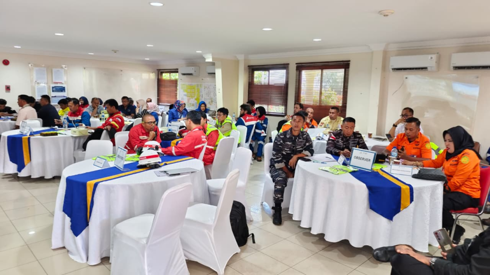 KANTOR KSOP KELAS I DUMAI MEMBUKA KEGIATAN LATIHAN GABUNGAN KEADAAN DARURAT DI TUKS PT PERTAMINA HULU ROKAN