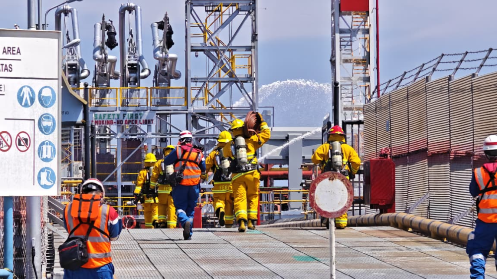 KANTOR KSOP KELAS I DUMAI MEMBUKA KEGIATAN LATIHAN GABUNGAN KEADAAN DARURAT DI TUKS PT PERTAMINA HULU ROKAN