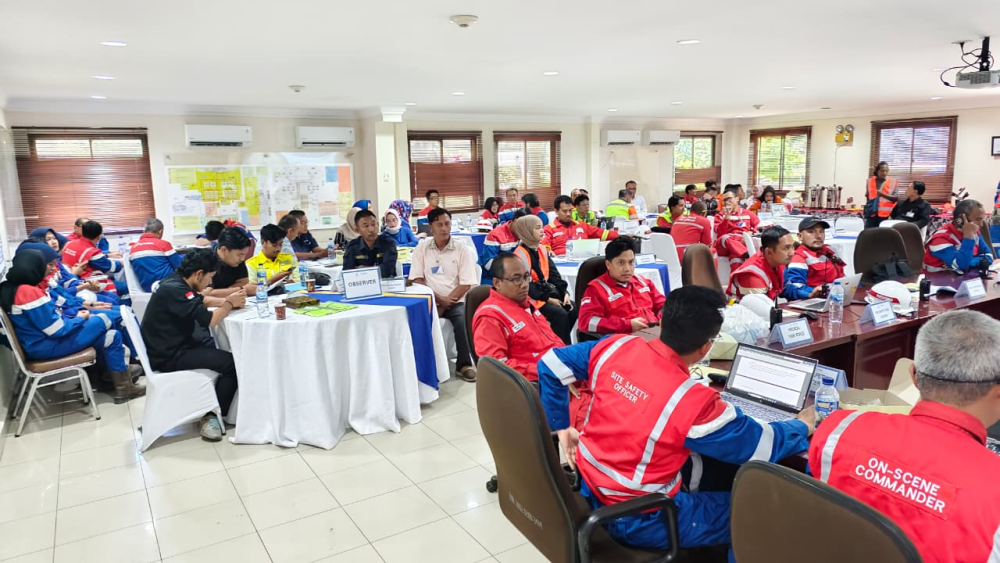 KANTOR KSOP KELAS I DUMAI MEMBUKA KEGIATAN LATIHAN GABUNGAN KEADAAN DARURAT DI TUKS PT PERTAMINA HULU ROKAN