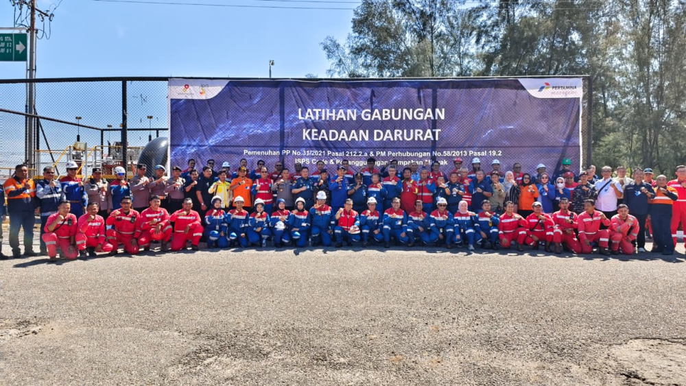 KANTOR KSOP KELAS I DUMAI MEMBUKA KEGIATAN LATIHAN GABUNGAN KEADAAN DARURAT DI TUKS PT PERTAMINA HULU ROKAN