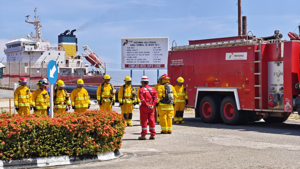 KANTOR KSOP KELAS I DUMAI MEMBUKA KEGIATAN LATIHAN GABUNGAN KEADAAN DARURAT DI TUKS PT PERTAMINA HULU ROKAN