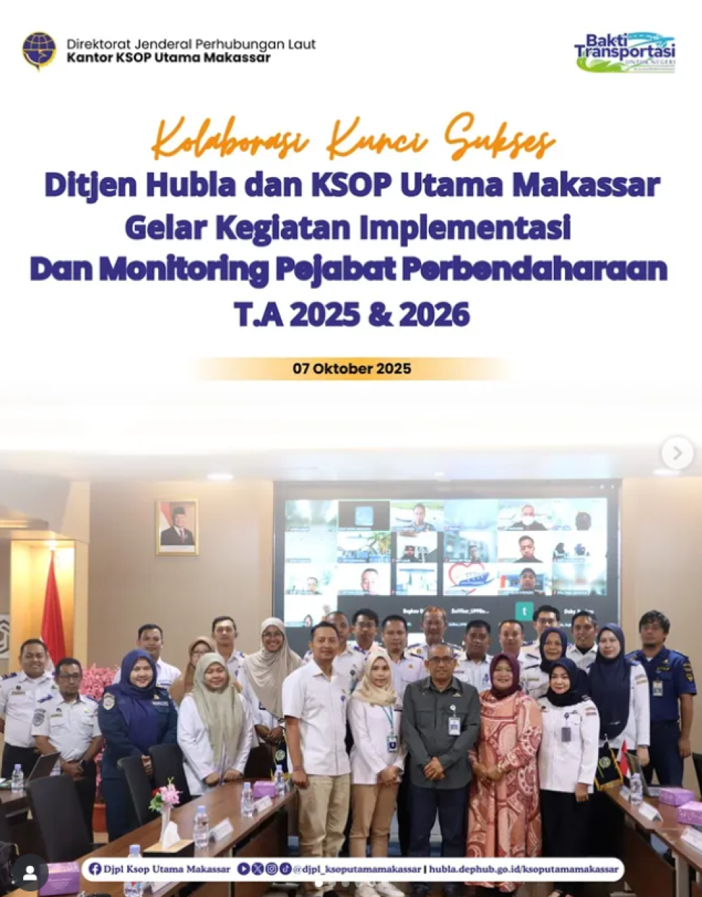 Kegiatan Implementasi dan Monitoring Pejabat Perbendaharaan di Lingkungan Ditjen Perhubungan Laut T.A. 2025