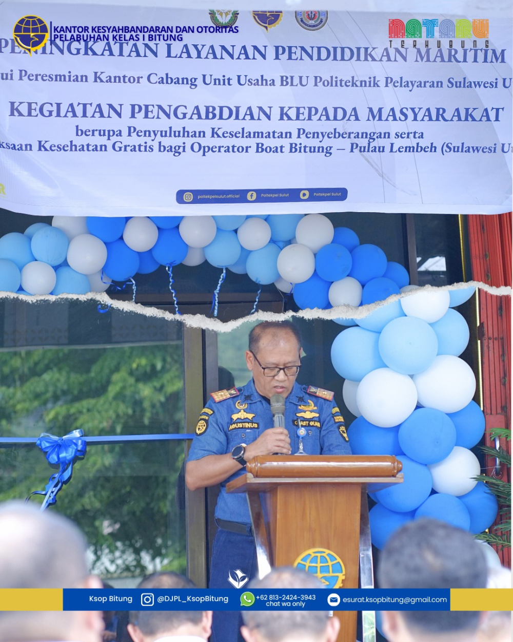 PERESMIAN KANTOR CABANG BLU POLTEKPEL SULUT