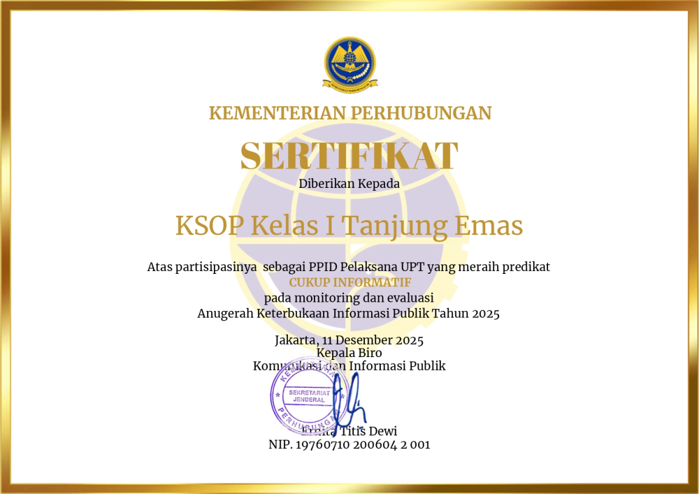Sertifikat Anugerah Keterbukaan Informasi Publik Tahun 2025