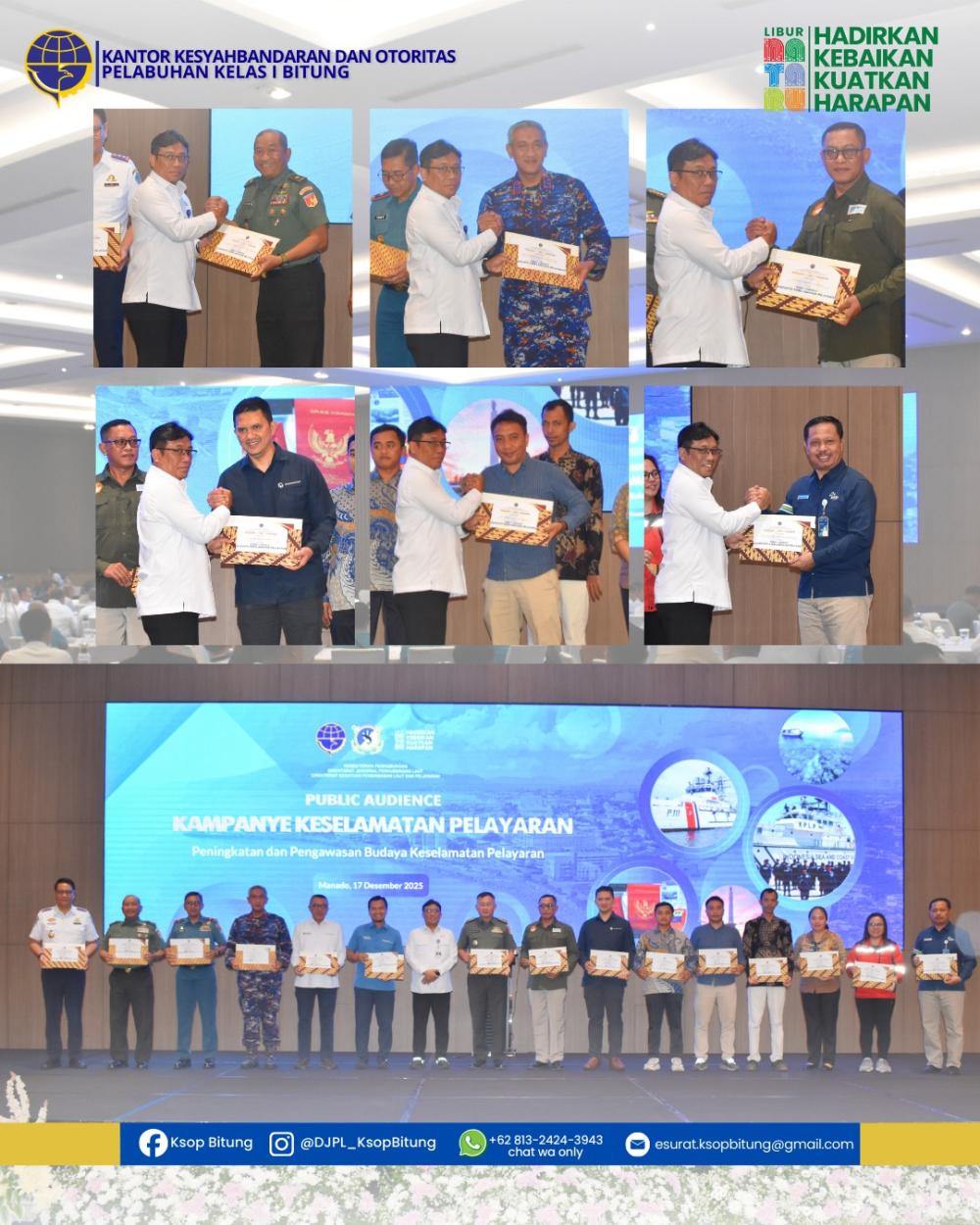 Kunjungan Menhub di Manado. Kampanye Keselamatan Pelayaran