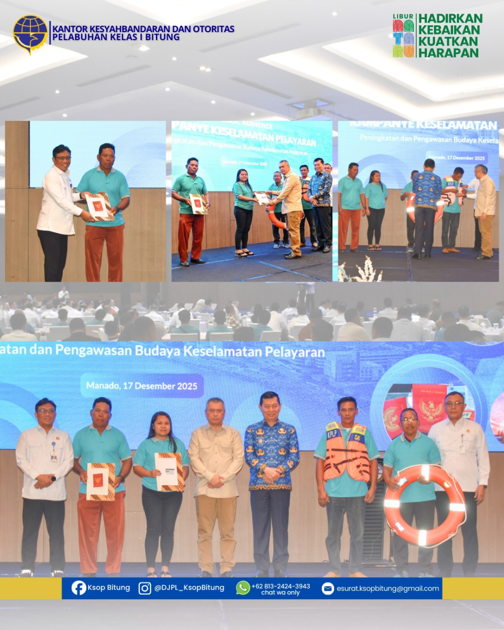 Kunjungan Menhub di Manado. Kampanye Keselamatan Pelayaran