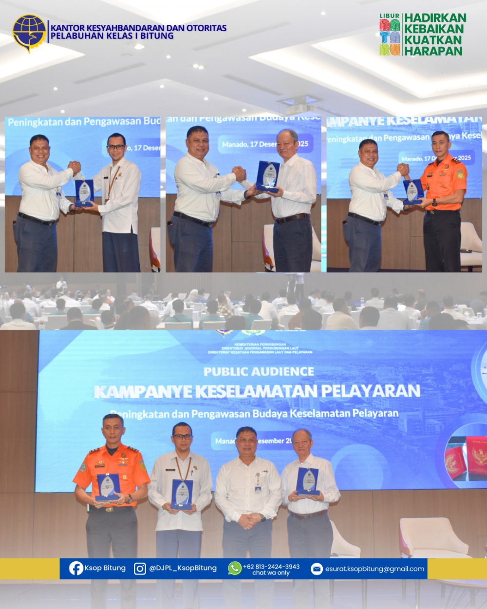 Kunjungan Menhub di Manado. Kampanye Keselamatan Pelayaran