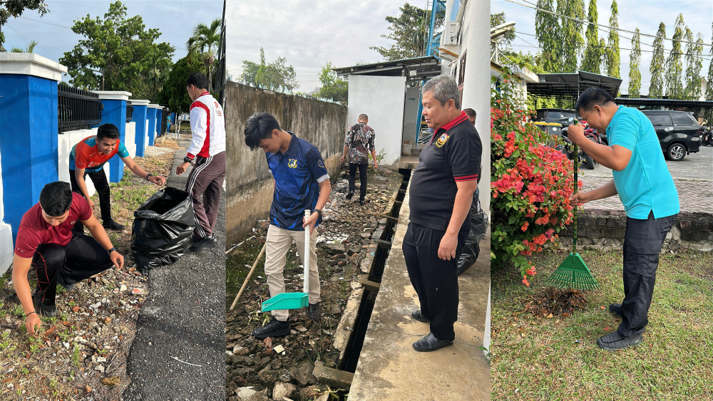 KEGIATAN BERSIH-BERSIH LINGKUNGAN KERJA KANTOR KSOP KELAS I DUMAI