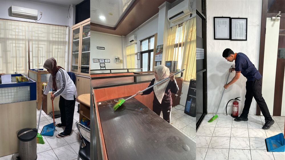 KEGIATAN BERSIH-BERSIH LINGKUNGAN KERJA KANTOR KSOP KELAS I DUMAI