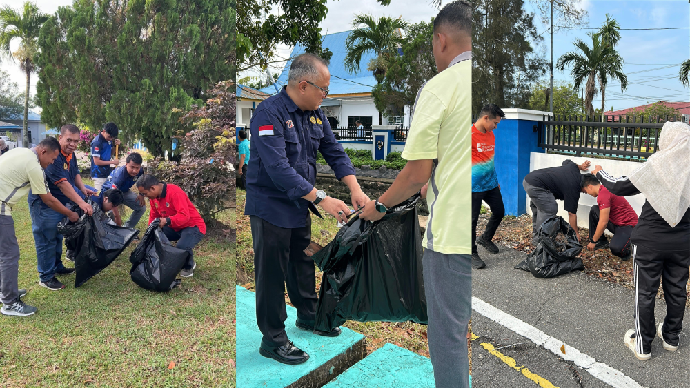 KEGIATAN BERSIH-BERSIH LINGKUNGAN KERJA KANTOR KSOP KELAS I DUMAI