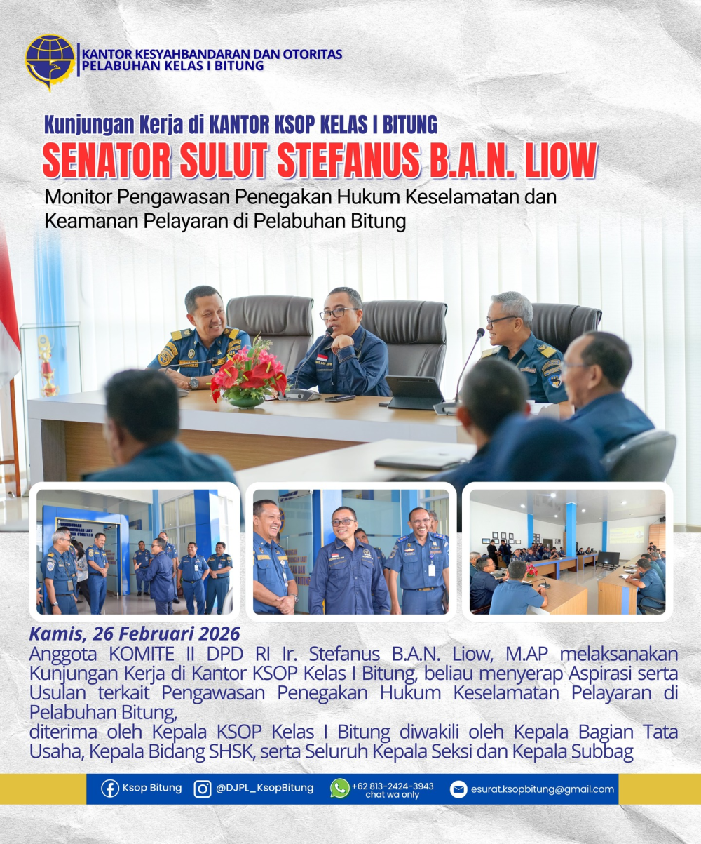 Kunjungan kerja dari Senator Sulawesi Utara, Bapak Stefanus B.A.N. Liow, Anggota Komite II DPD RI
