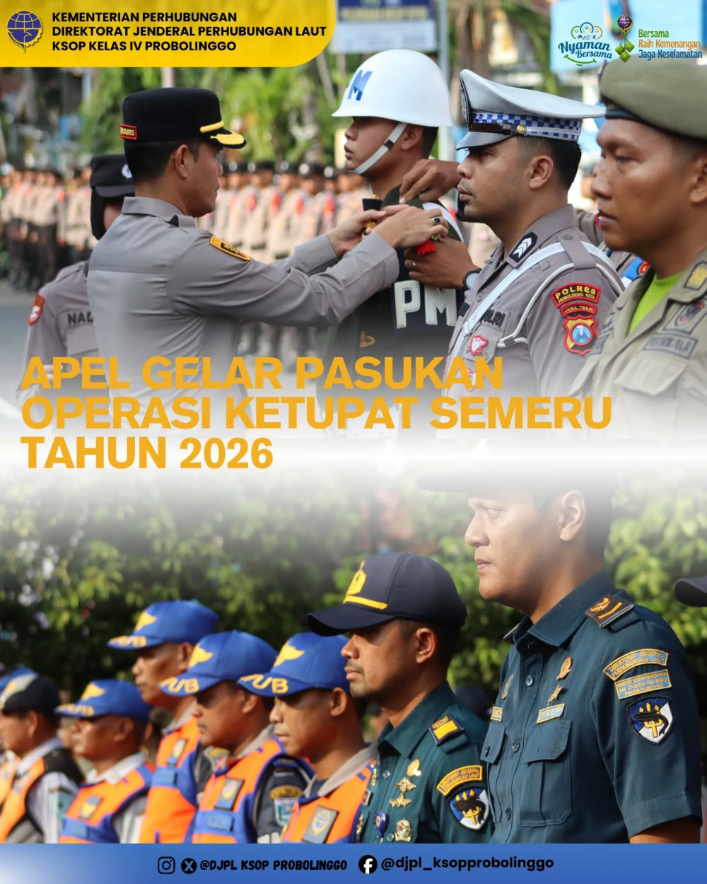 Sinergi Forkopimda Probolinggo, KSOP Kelas IV Proboliggo Mengikuti Apel Operasi Ketupat Semeru 2026
