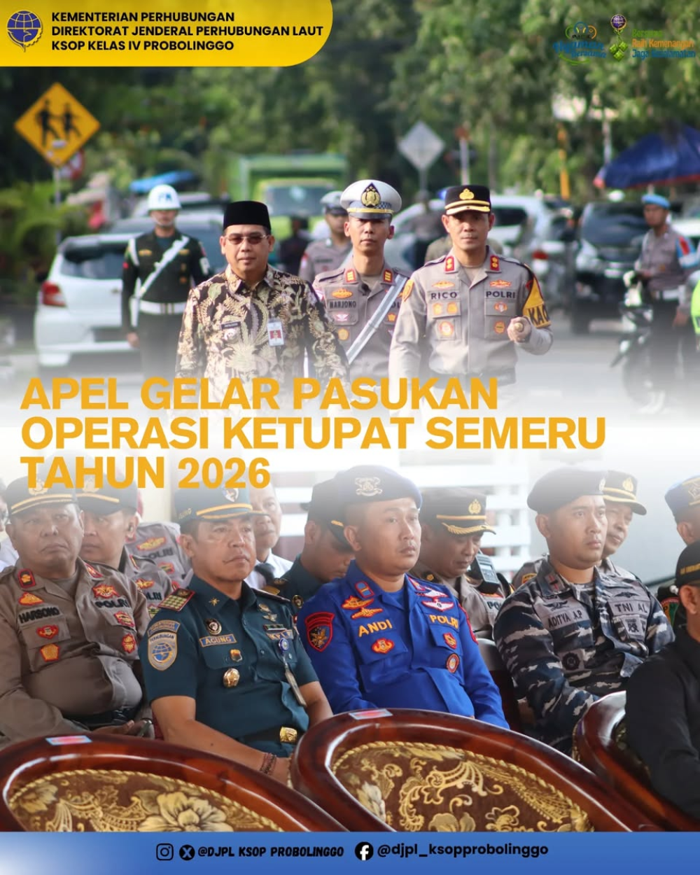 Sinergi Forkopimda Probolinggo, KSOP Kelas IV Proboliggo Mengikuti Apel Operasi Ketupat Semeru 2026