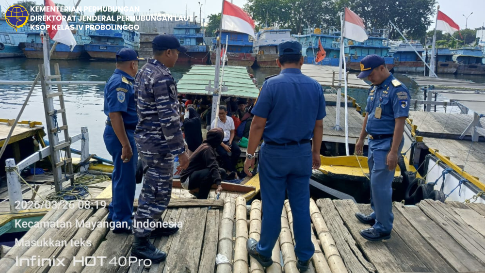 KSOP Kelas IV Probolinggo Amankan Angkutan Laut Lebaran 2026, Intensifkan Pengawasan Keselamatan dan Keamanan Pelayaran Serta Sinergi Bersama Instansi Terkait melalui kegiatan PAM POSKO Angleb 2026.