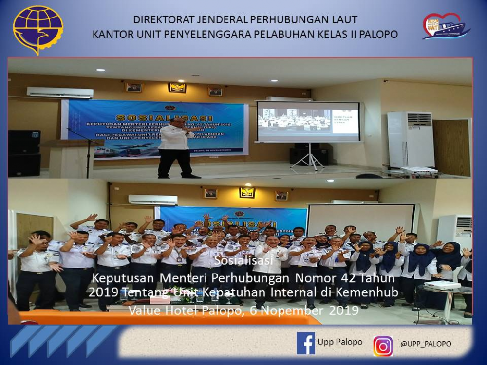 Sosialisasi KM Nomor 42 Tahun 2019 tentang Unit Kepatuhan Internal di Lingkungan Kementerian Perhubungan