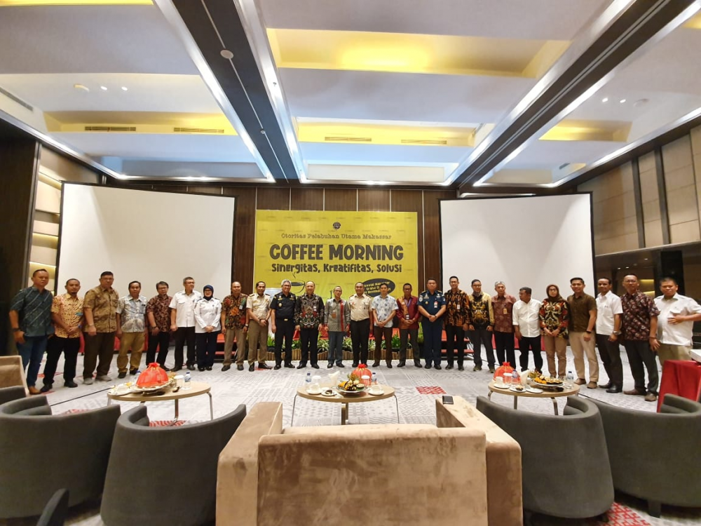 Kantor Otoritas Pelabuhan Utama Makassar melaksanakan &nbsp;Coffee Morning dengan tema Sinergitas, Kreativitas, Solusi di Hotel Novotel