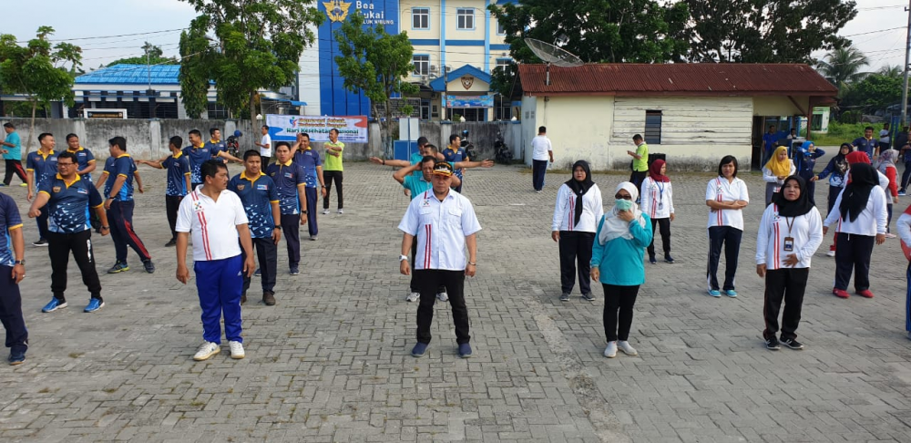 Senam Pagi Bersama Antar Instansi Terkait di Lingkungan Pelabuhan Teluk Nibung Tanjung Balai Asahan