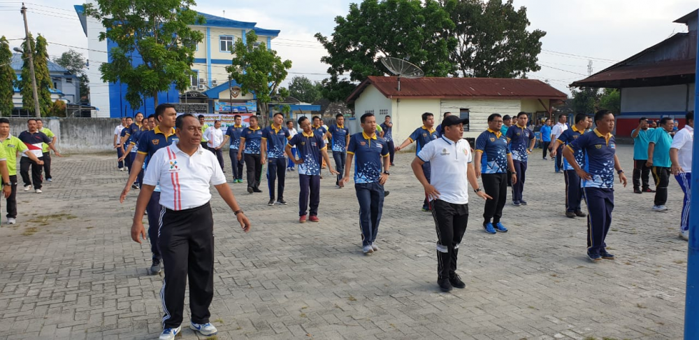 Senam Pagi Bersama Antar Instansi Terkait di Lingkungan Pelabuhan Teluk Nibung Tanjung Balai Asahan
