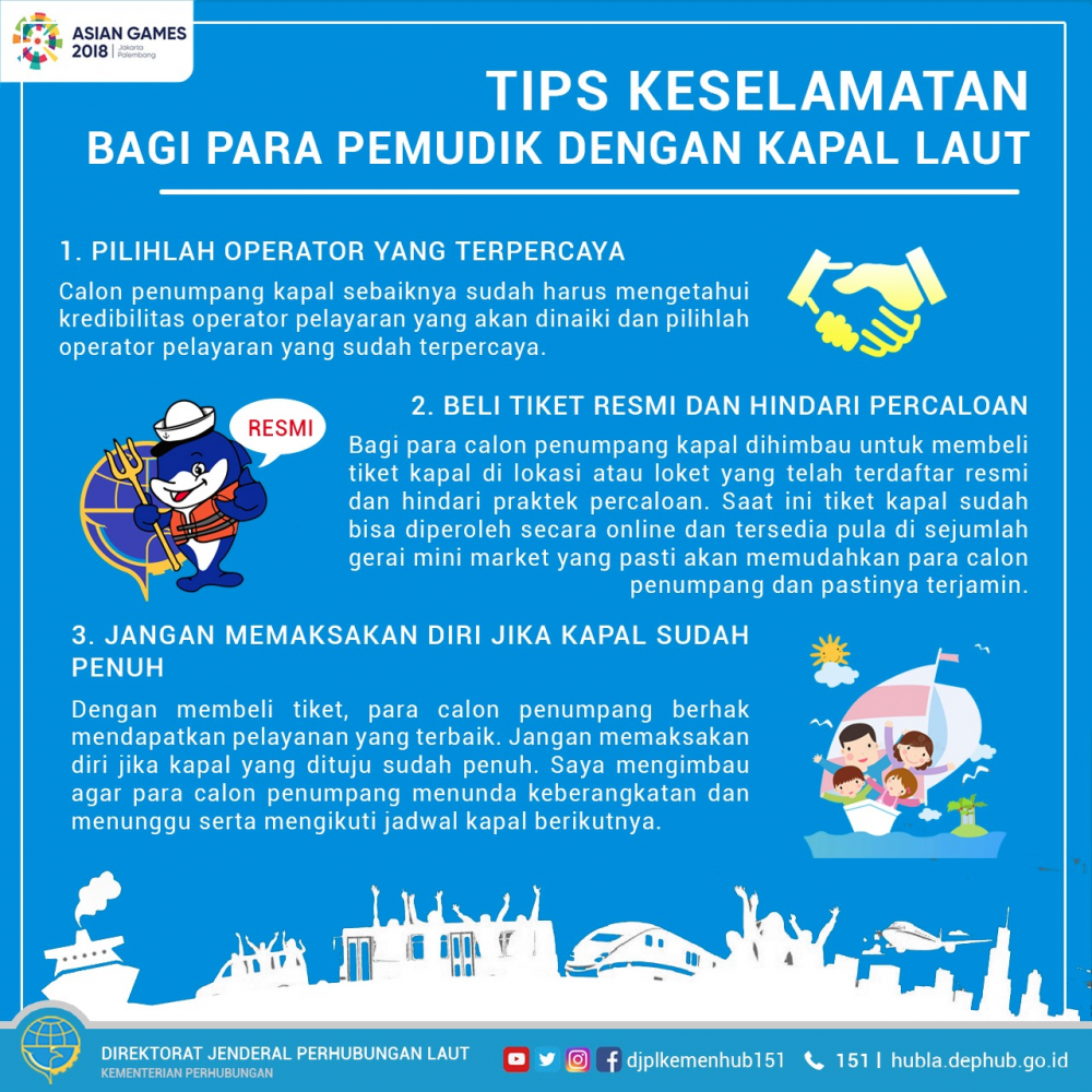TIPS KESELAMATAN DARI DIRJEN HUBLA BAGI PARA PEMUDIK DENGAN KAPAL LAUT