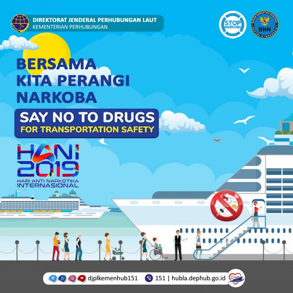 HARI ANTI NARKOTIKA INTERNASIONAL, KEMENHUB AJAK MASYARAKAT JAUHI NARKOBA DEMI KESELAMATAN BERTRANSPORTA