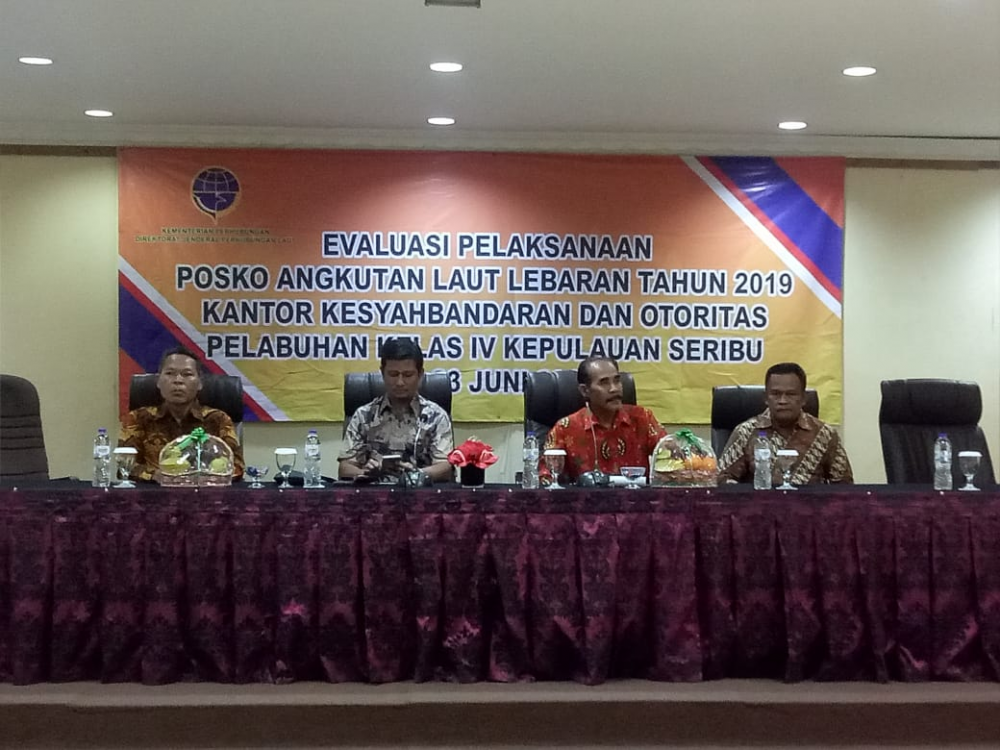 KSOP KEPULAUAN SERIBU GELAR EVALUASI ANGKUTAN LAUT LEBARAN 2019 23/06/2