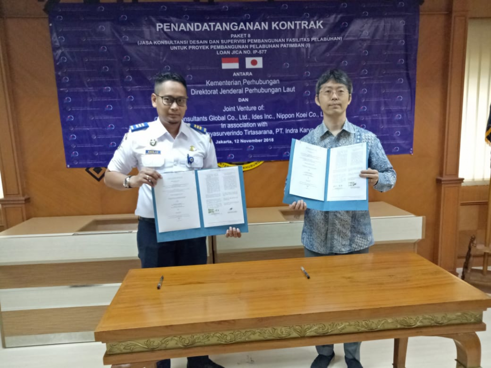 PEMERINTAH MENANDATANGANI KONTRAK KONSULTAN SUPERVISI PEMBANGUNAN PELABUHAN PATIMBAN