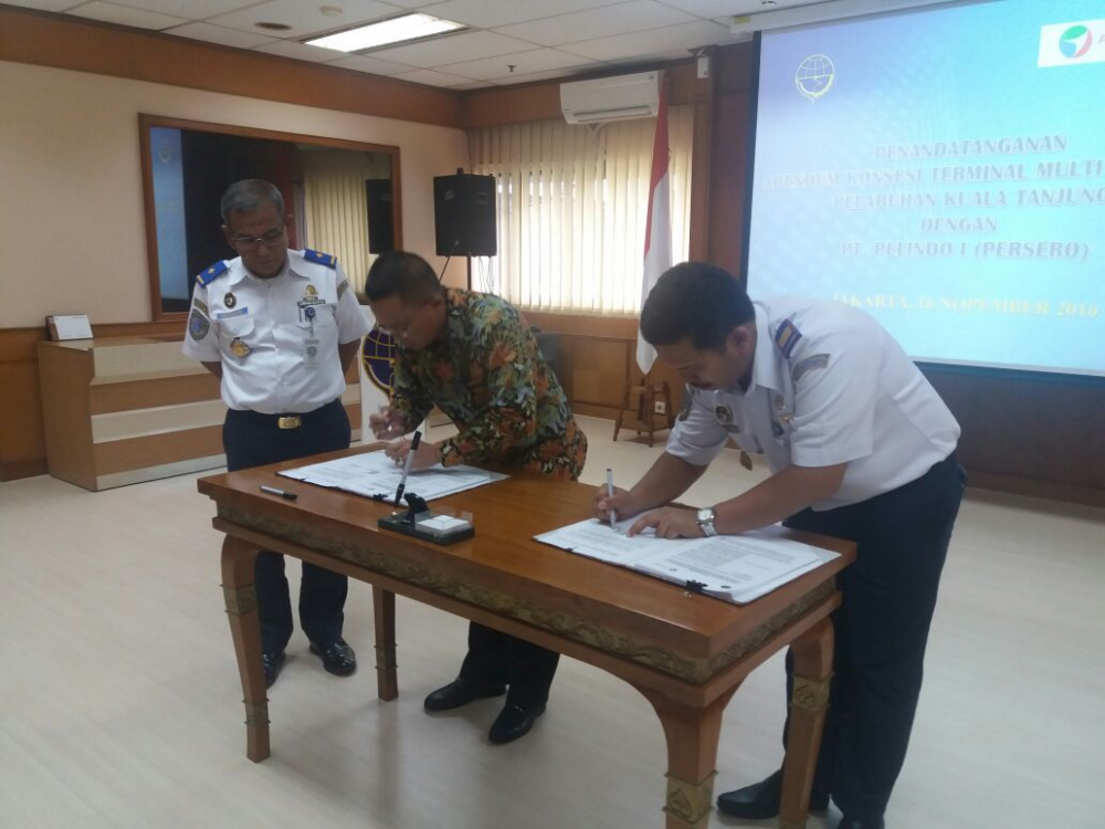 KEMENHUB – PT. PELINDO I TANDATANGANI ADENDUM KONSESI PENGUSAHAAN PELABUHAN KUALA TANJUNG