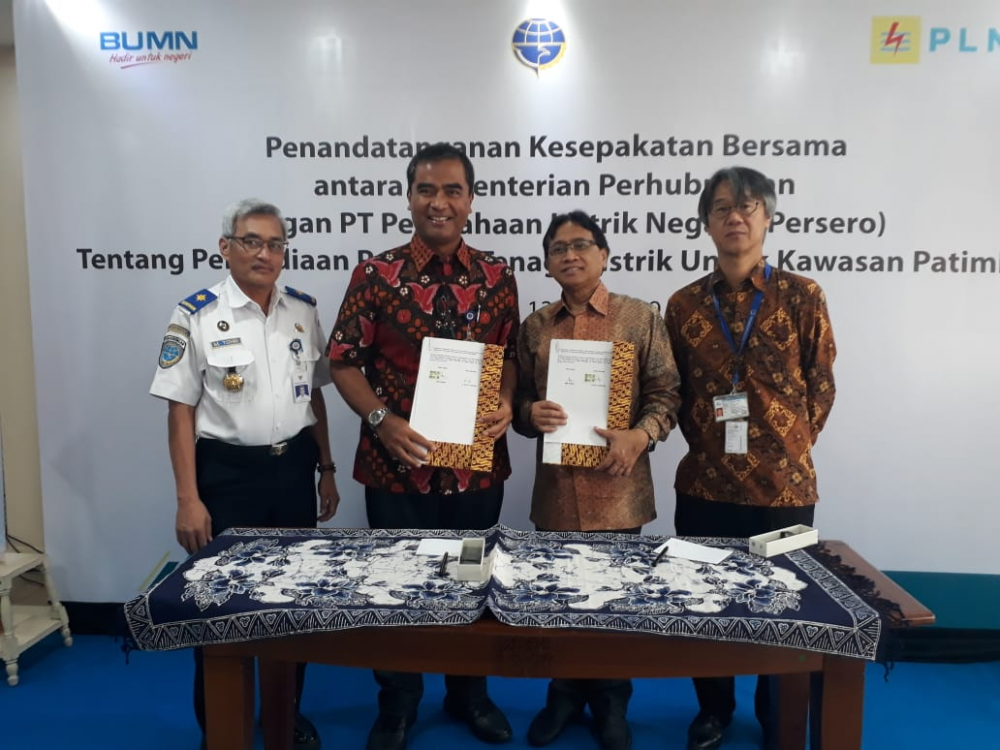 KEMENHUB DAN PLN TANDATANGANI KESEPAKATAN BERSAMA TERKAIT PENYEDIAAN PASOKAN LISTRIK UNTUK KAWASAN PELAB