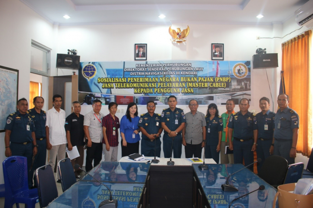 SOSIALISASI PNBP JASA TELEKOMUNIKASI PELAYARAN (MASTERCABLE) KENAVIGASIAN DI WILAYAH KENDARI