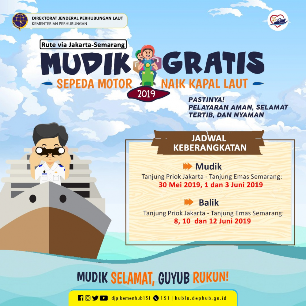PEMERINTAH TAMBAH VOYAGE KAPAL MUDIK GRATIS DENGAN SEPEDA MOTOR TAHUN 2019