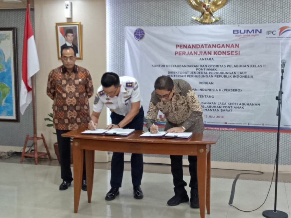 KEMENHUB DAN PT. PELABUHAN INDONESIA II TANDATANGANI KONSESI PEMBANGUNAN TERMINAL KIJING PELABUHAN PONTI