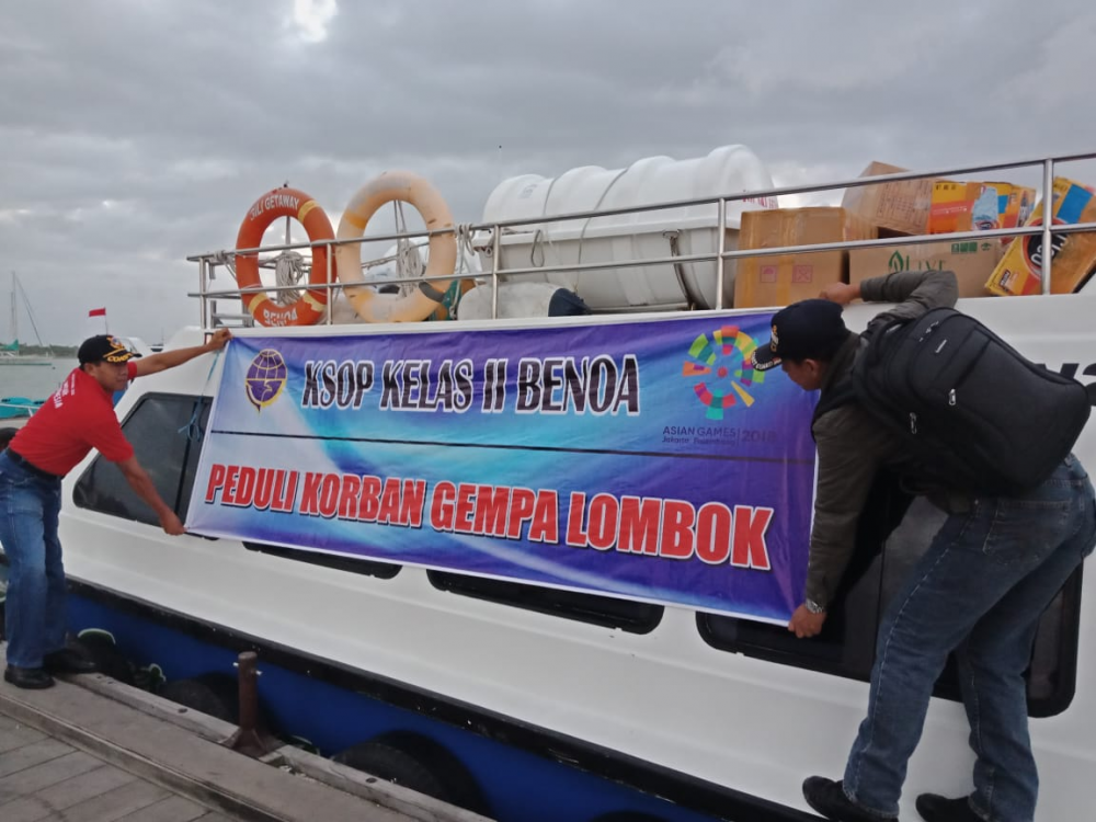 KEMENHUB BERIKAN BANTUAN UNTUK KORBAN GEMPA LOMBOK 12/08/2018