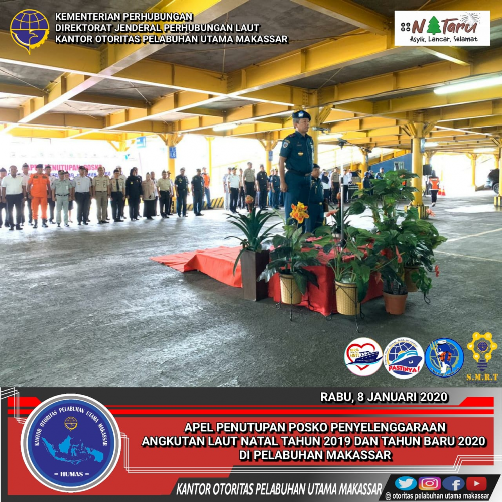 Penutupan Posko Penyelenggaraan Angkutan Laut Natal Tahun 2019 dan Tahun Baru 2020 di Pelabuhan Makassar