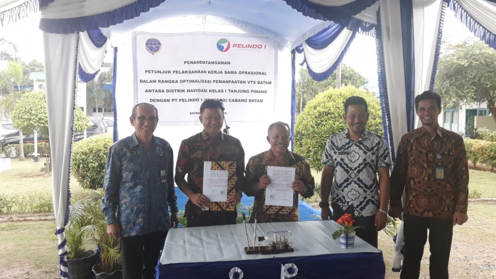 DITJEN HUBLA DAN PELINDO I TANDATANGANI ADENDUM PERJANJIAN KERJASAMA PEMANFAATAN PENGOPERASIAN STASIUN VTS BATAM