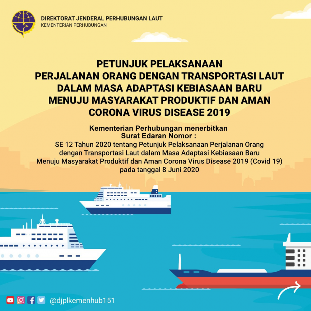 TERBITKAN PETUNJUK PELAKSANAAN TRANSPORTASI LAUT MENUJU MASYARAKAT PRODUKTIF DAN AMAN COVID-19, KEMENHUB WAJIBKAN PENUMPANG