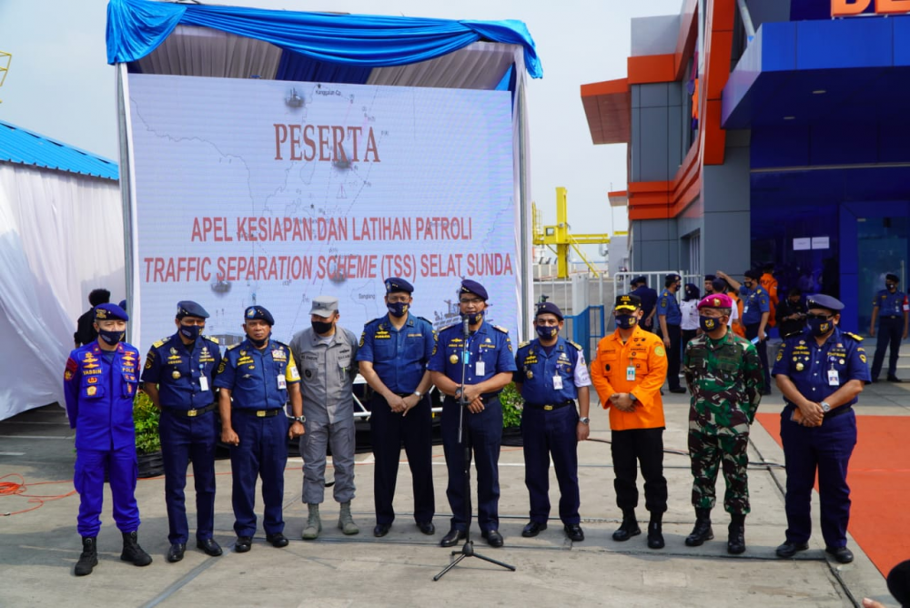 GELAR APEL DAN SIMULASI PATROLI PENEGAKAN HUKUM, KEMENHUB NYATAKAN SIAP IMPLEMENTASIKAN TSS SELAT SUNDA DAN SELAT LOMBOK