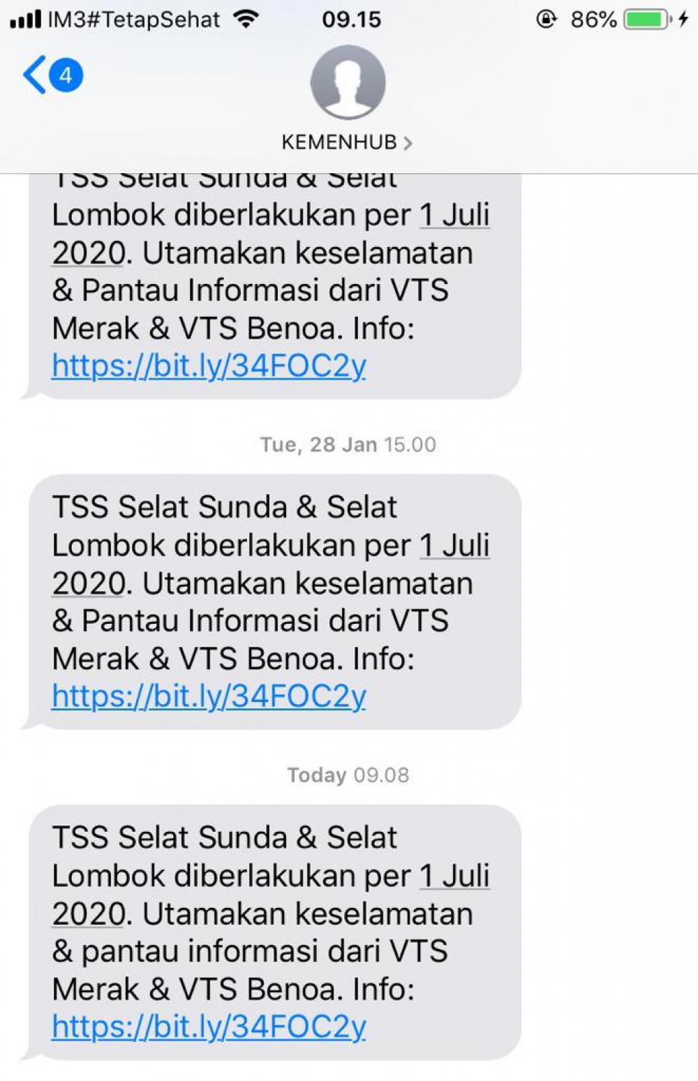 GANDENG KEMENKOMINFO, KEMENHUB SOSIALISASIKAN IMPLEMENTASI TSS SELAT SUNDA DAN SELAT LOMBOK MELALUI SMS BROADCAST