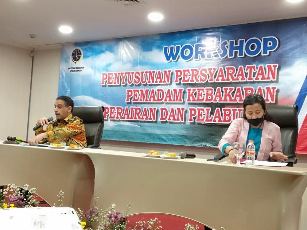 KEMENHUB SELENGGARAKAN WORKSHOP BAHAS PENANGGULANGAN KEBAKARAN DI PELABUHAN DAN PERAIRAN